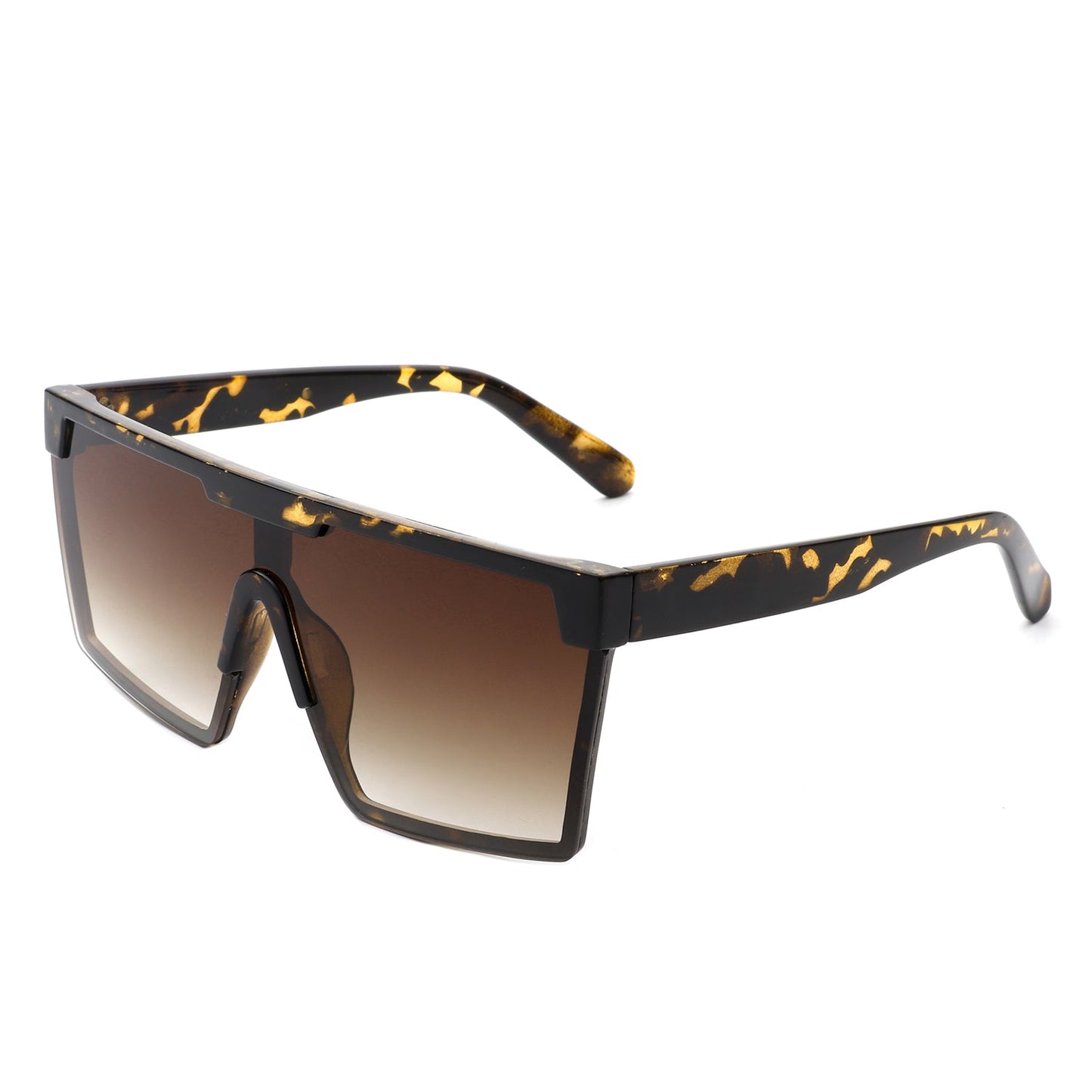 Vitalize - Oversize Retro Square Flat Top Tinted Fashion Women Sunglasses-5