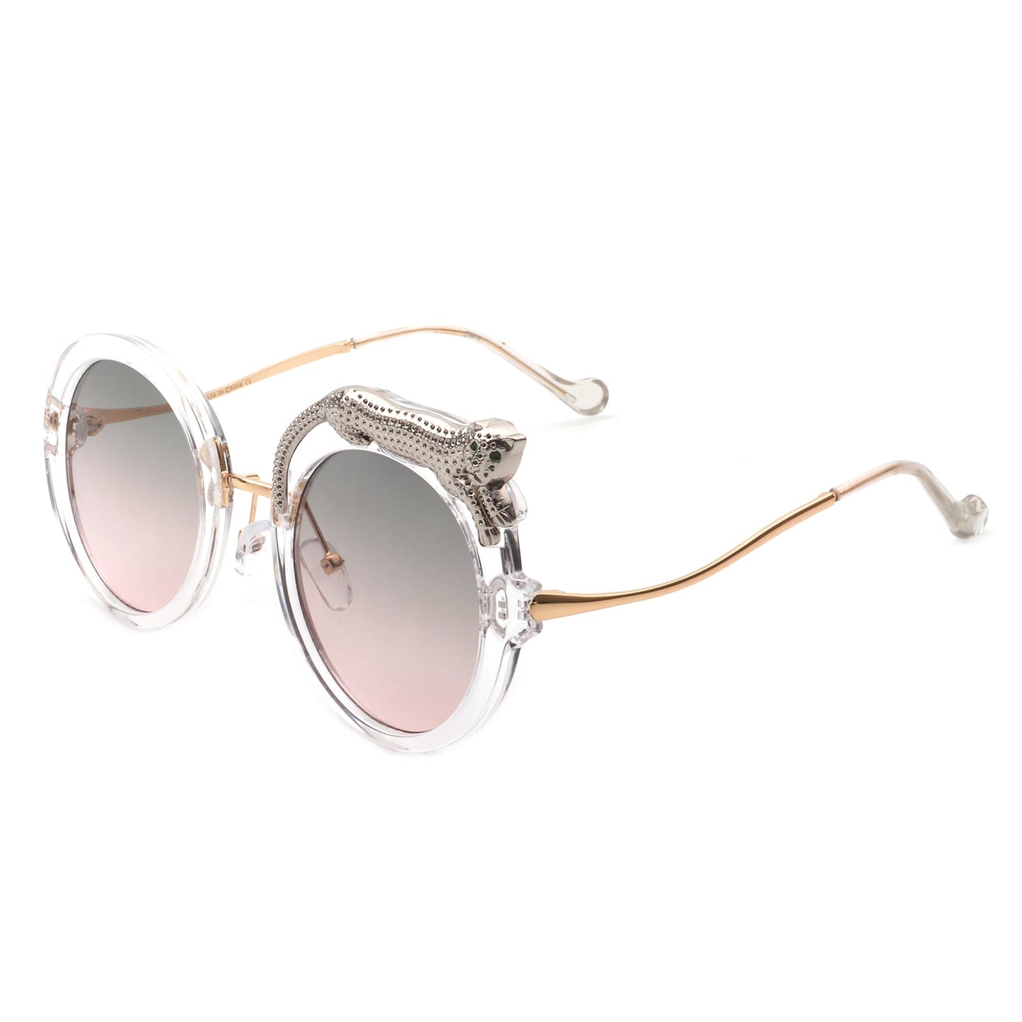 Yellowze - Women Circle Oversize Fashion Round Sunglasses W/ Leopard Design-6