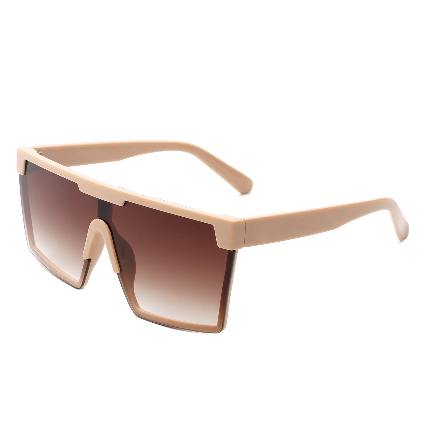 Vitalize - Oversize Retro Square Flat Top Tinted Fashion Women Sunglasses-7