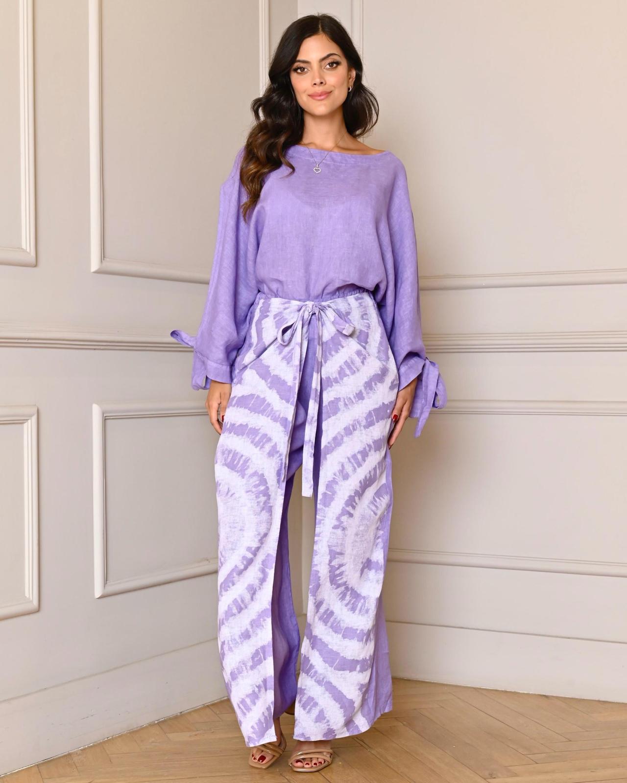 Italian Linen Tie Dye Palazzo Pant-1