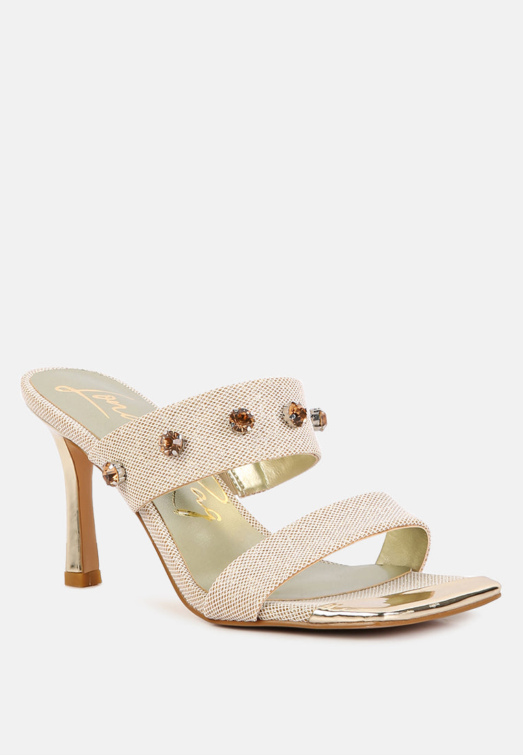 Edm Queen Diamante Embellished Glitter Sandals-1