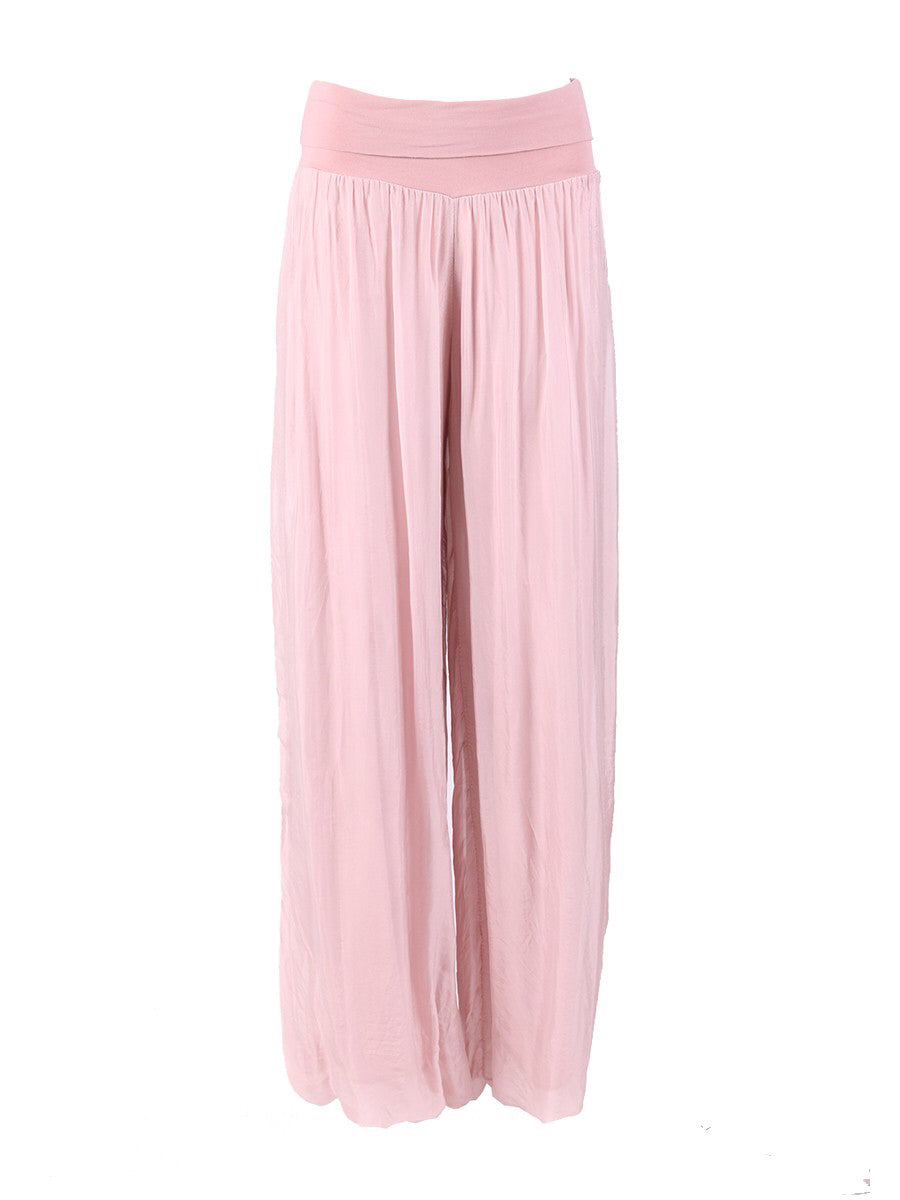 Blush 'Donna' Italian Silk Palazzo Pant-0