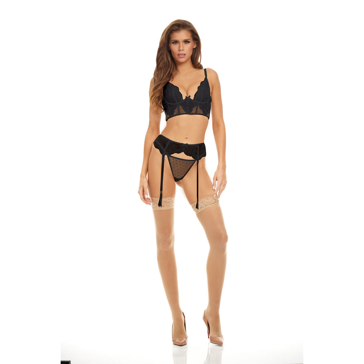 Underwear Set Bombshell Boudoir Black (S)-5