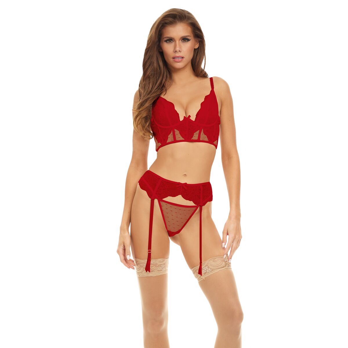 Underwear Set Bombshell Boudoir Red (M)-7