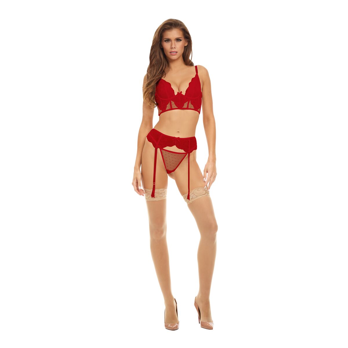 Underwear Set Bombshell Boudoir Red (M)-5