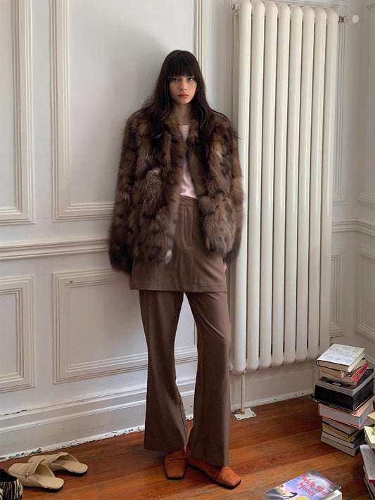 Leopard Resurgence Special limited edition natural color fox hair spotted fur coat-0