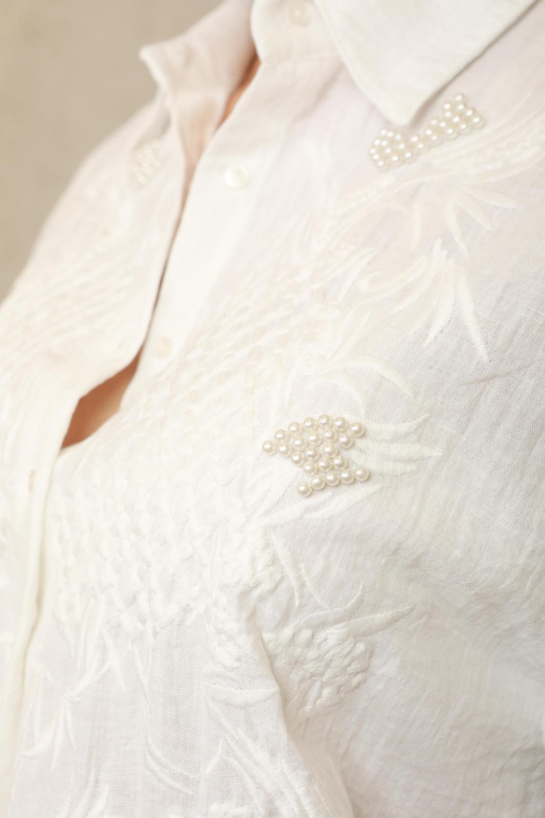 Classy Pearls Embroidery Long Sleeve Top-2