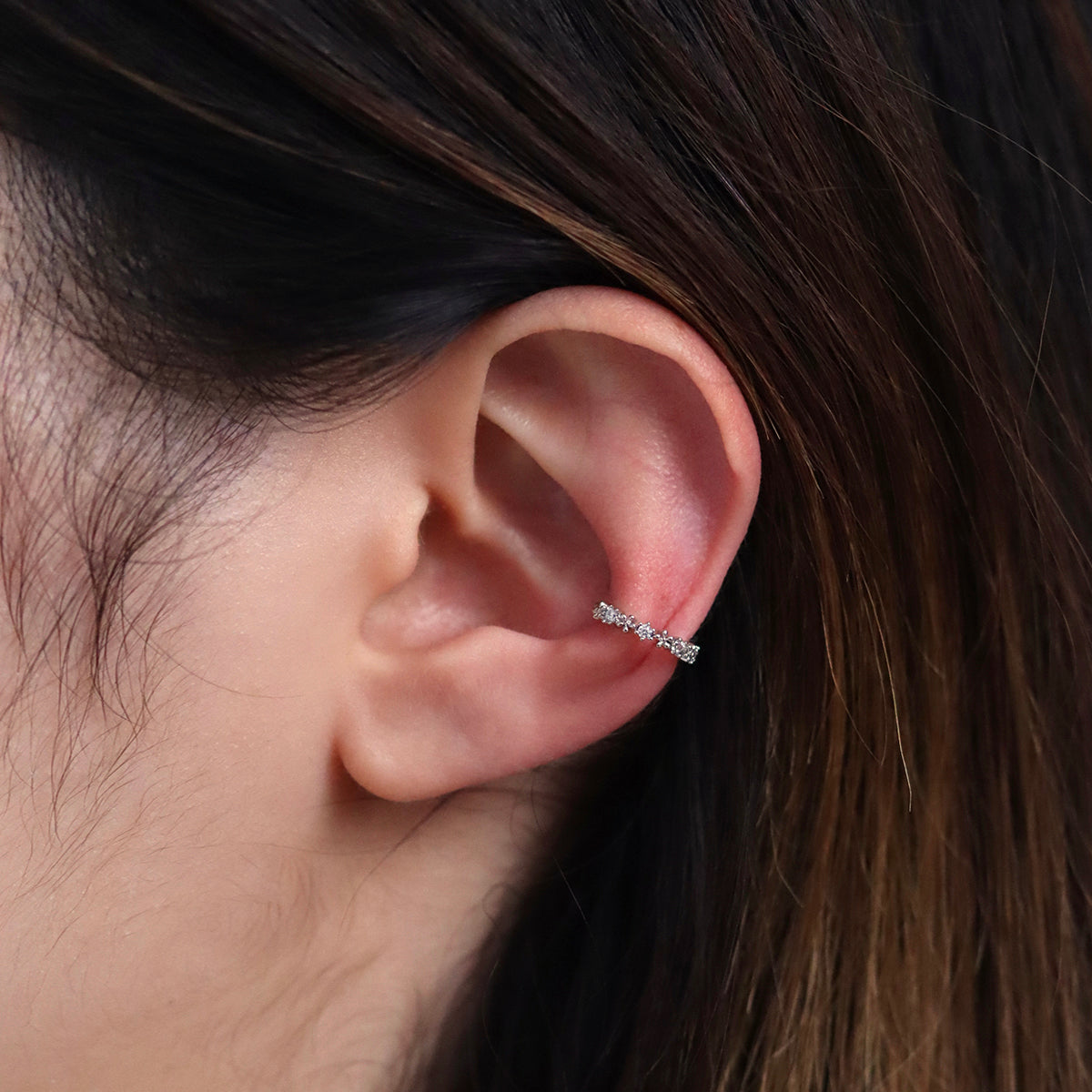 Flower Cubic Ear Cuff-2