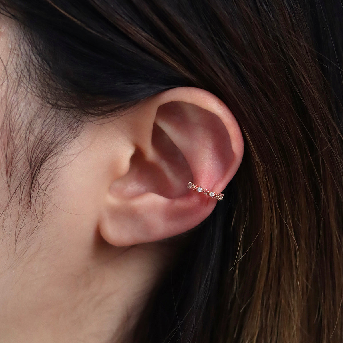 Flower Cubic Ear Cuff-3