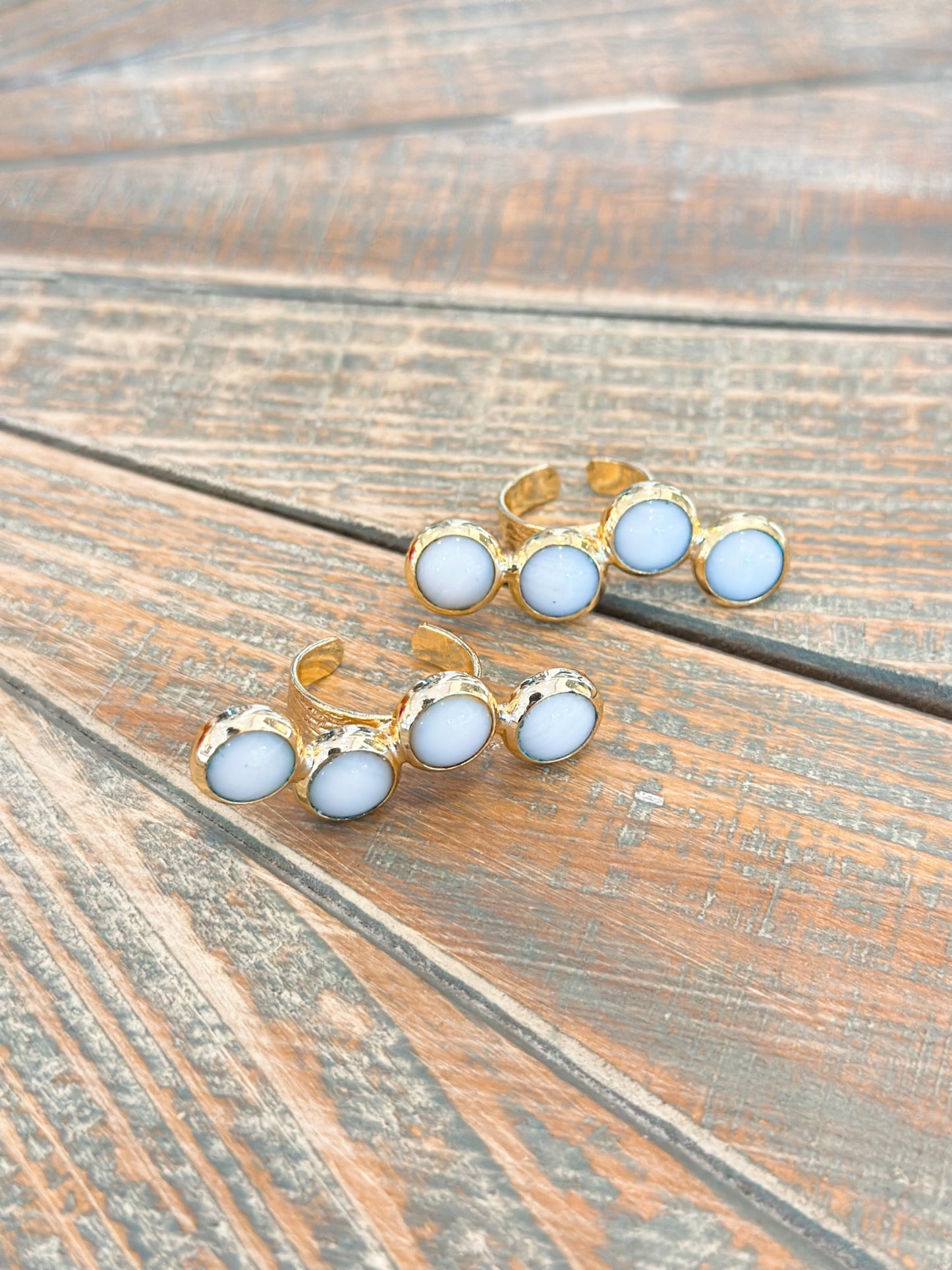 White Stone Ring Cuff-0