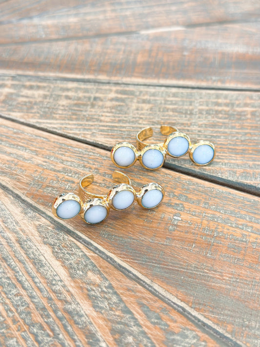 White Stone Ring Cuff-0