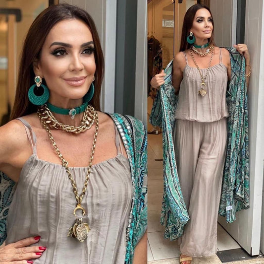 Classic Solid Italian Silk Jumpsuit-0