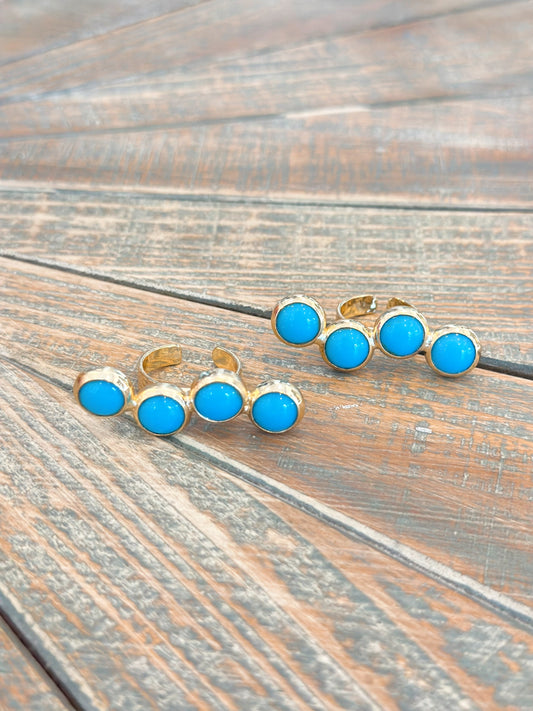 Baby Blue Stone Ring Cuff-0