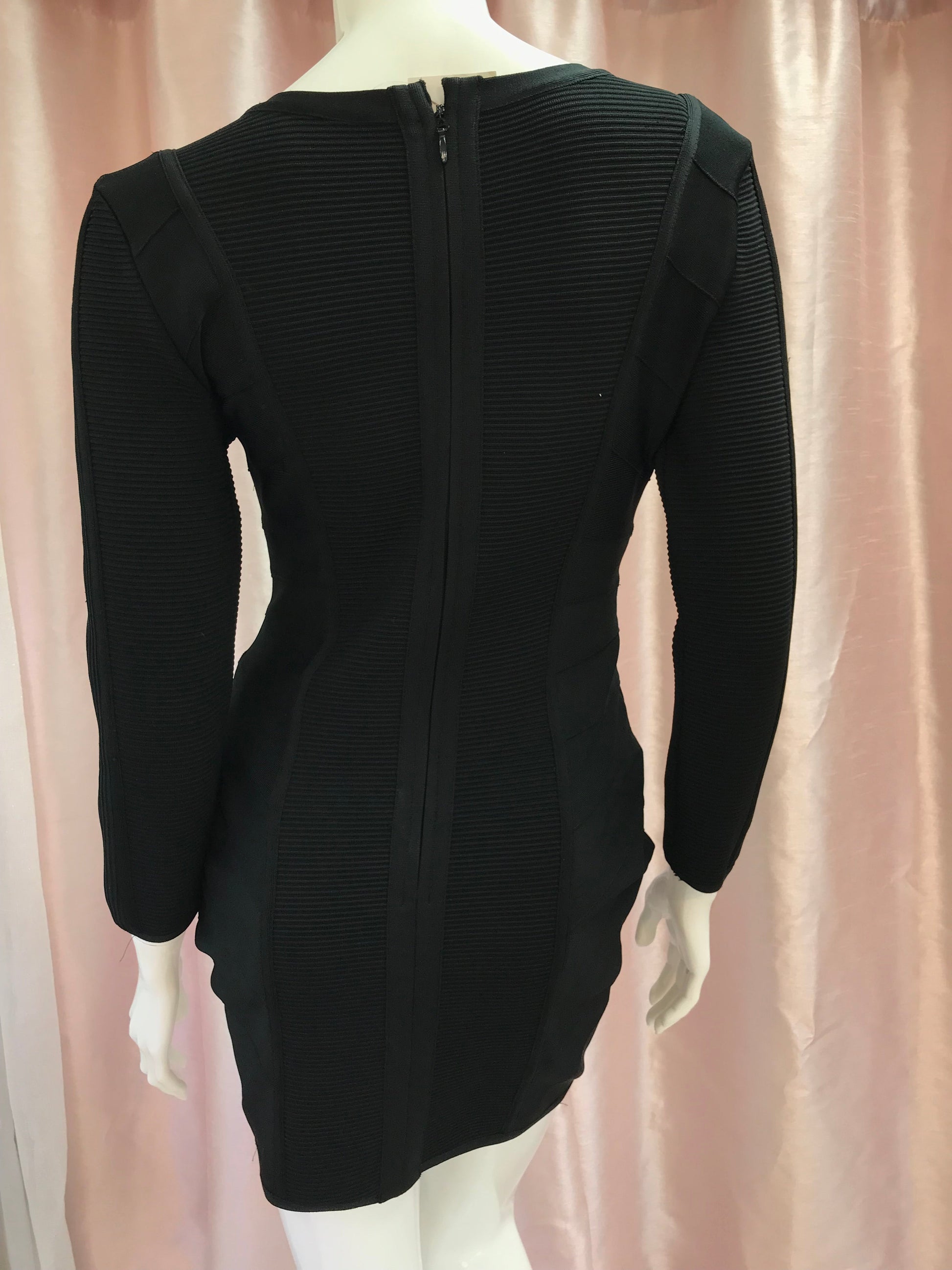 Edgy Bodycon Hooks Mini Dress-2