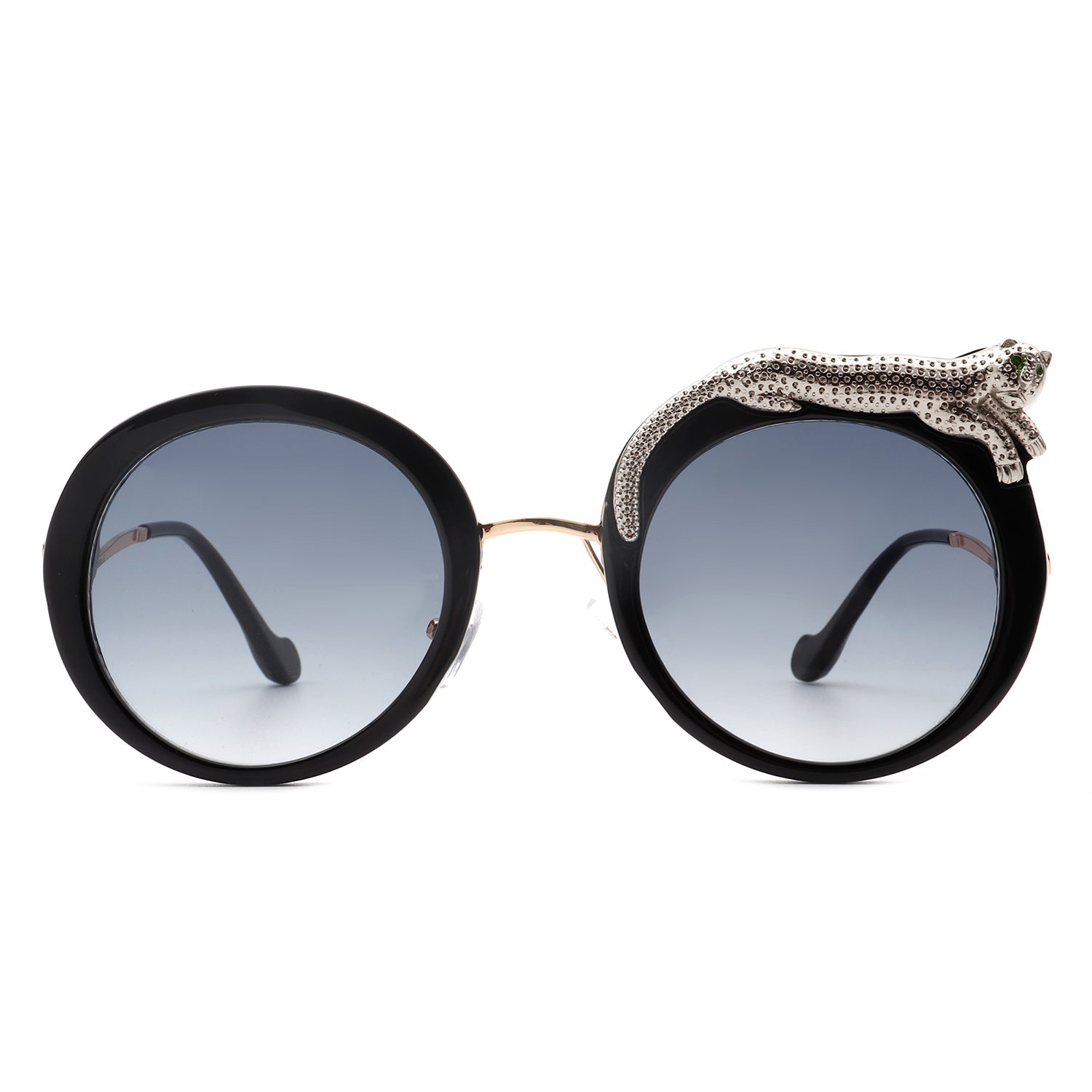Yellowze - Women Circle Oversize Fashion Round Sunglasses W/ Leopard Design-3