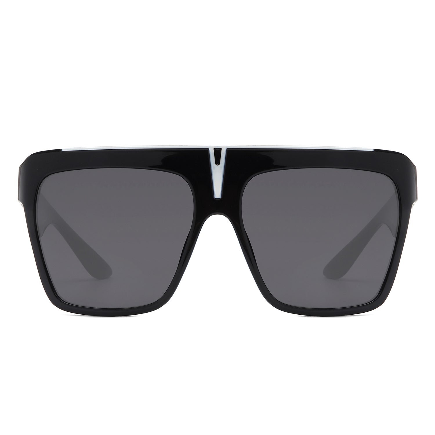 Kallias - Oversize Square Flat Top Large Fashion Women Sunglasses-2