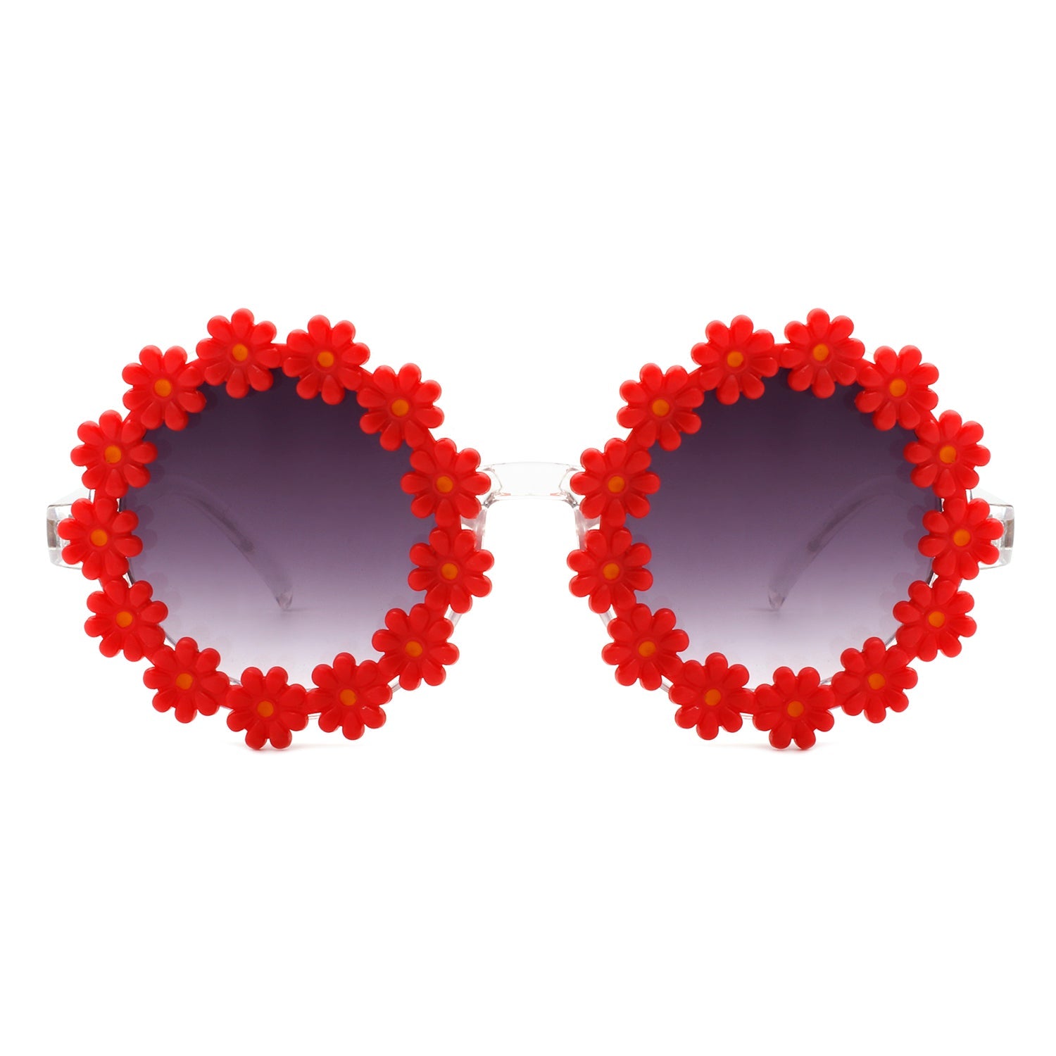 Ysabelia - Round Daisy Flower Shape Circle Party Floral Women Sunglasses-1