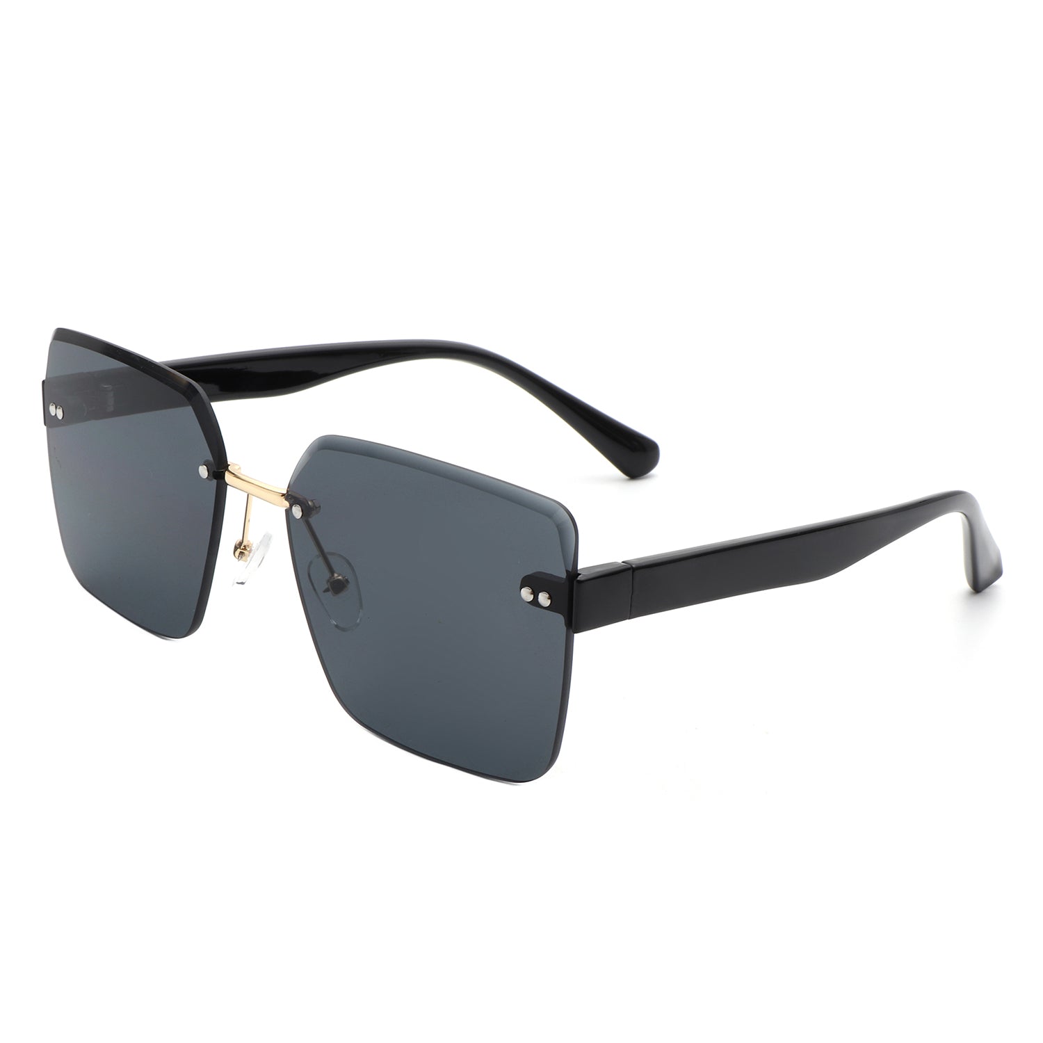 Aspos - Square Rimless Fashion Tinted Women Sunglasses-5