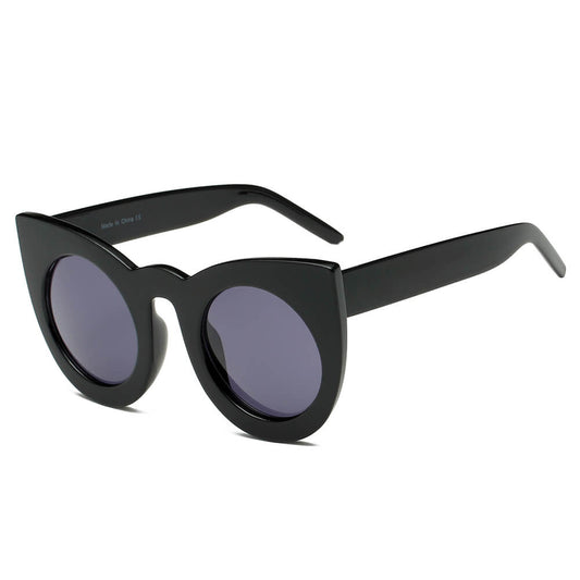 Hinton - Women Round Cat Eye Oversize Sunglasses-0