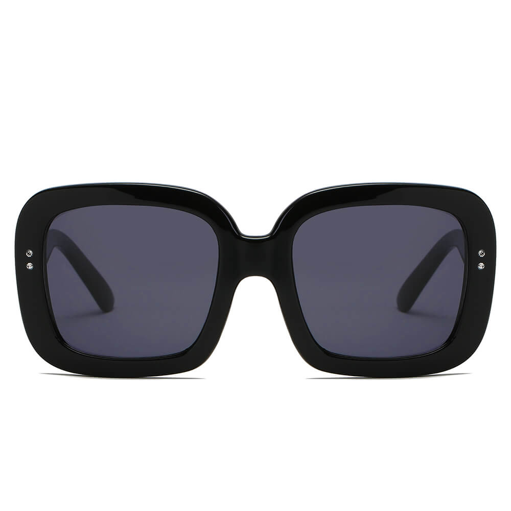 CLEMSON | Women Retro Trendy Vintage Bold Square Oversize Sunglasses-1