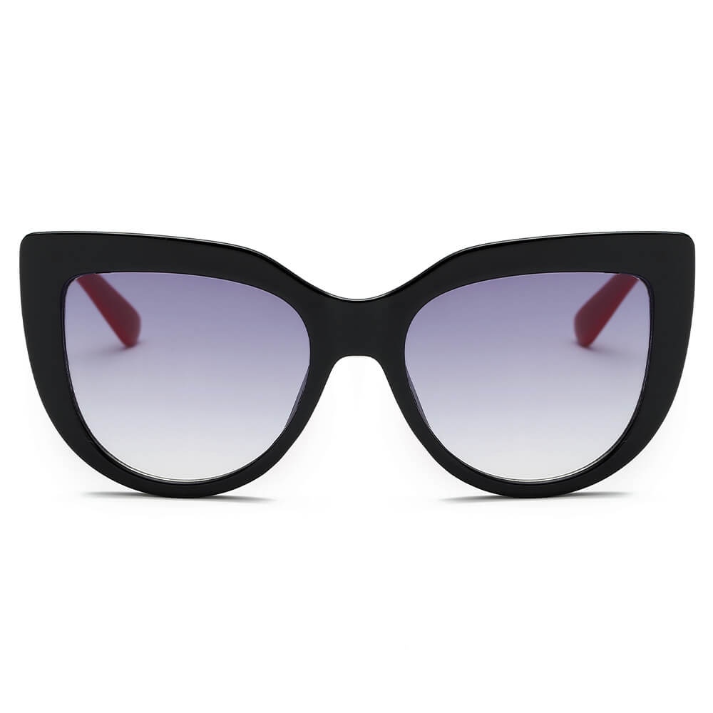 HELSINKI | Women Round Cat Eye Oversized Fashion Sunglasses-1