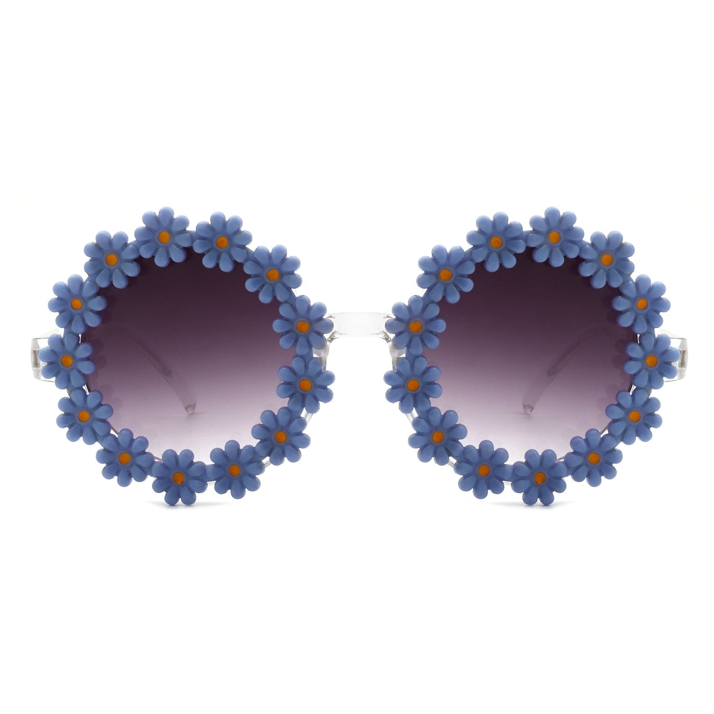 Ysabelia - Round Daisy Flower Shape Circle Party Floral Women Sunglasses-2
