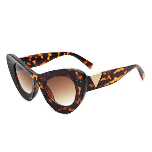 Luminara - Retro Round Cat Eye Women Fashion Sunglasses-0