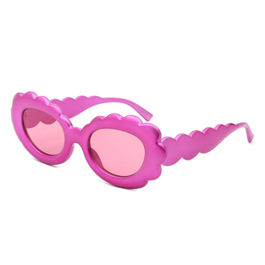 Vaelor - Women Round Cloud Tinted Fashion Oval Sunglasses-0