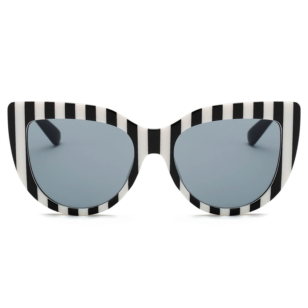 HELSINKI | Women Round Cat Eye Oversized Fashion Sunglasses-3