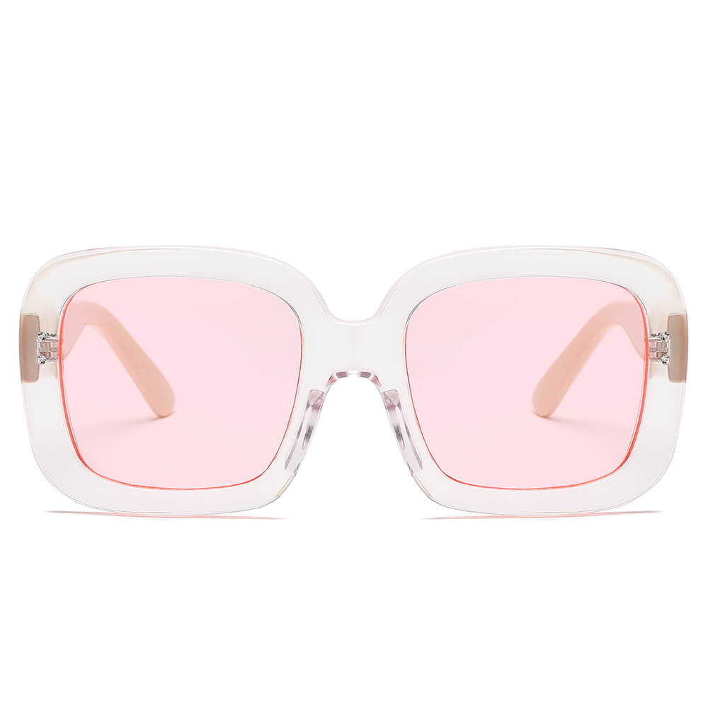 CLEMSON | Women Retro Trendy Vintage Bold Square Oversize Sunglasses-3