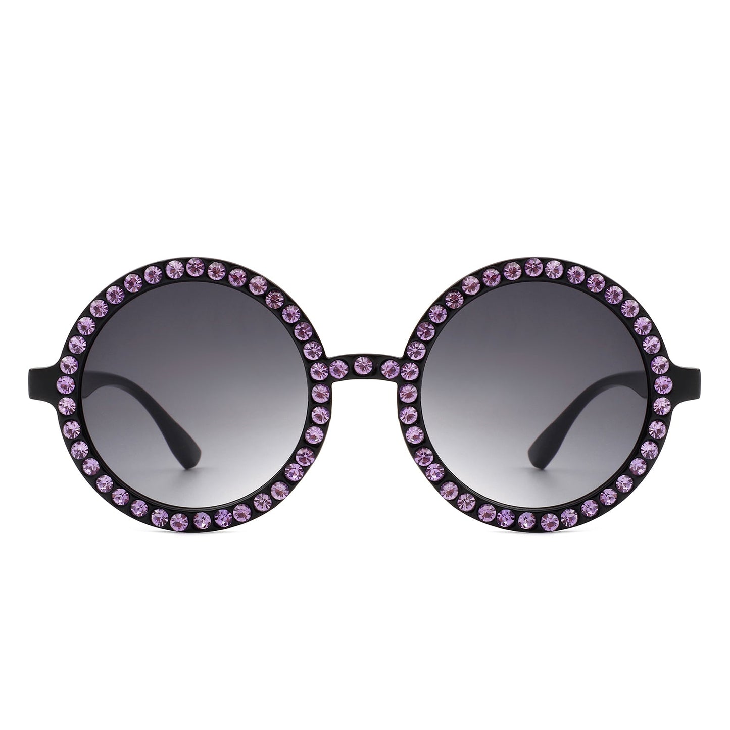 Dreamwey - Round Fashion Rhinestone Circle Oversize Women Sunglasses-4