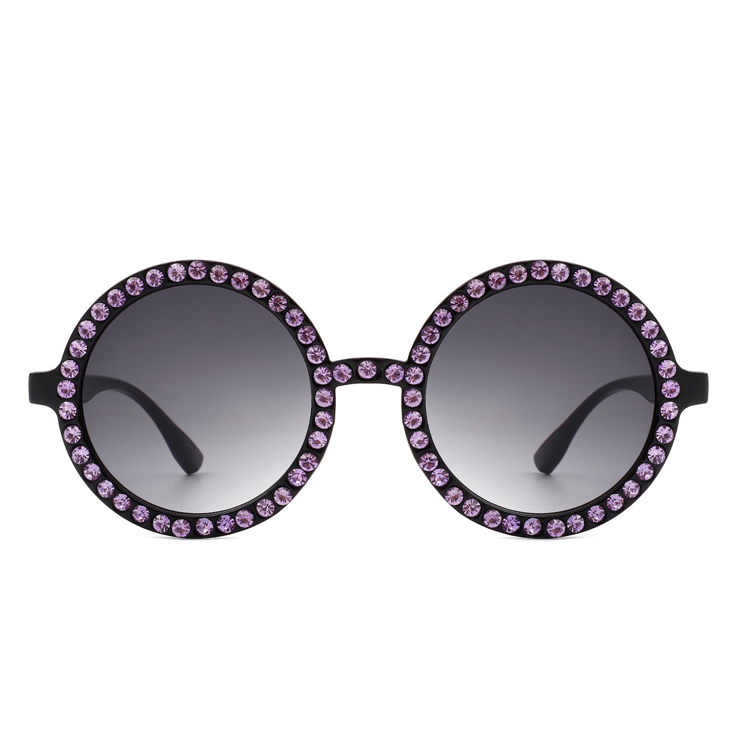 Dreamwey - Round Fashion Rhinestone Circle Oversize Women Sunglasses-4