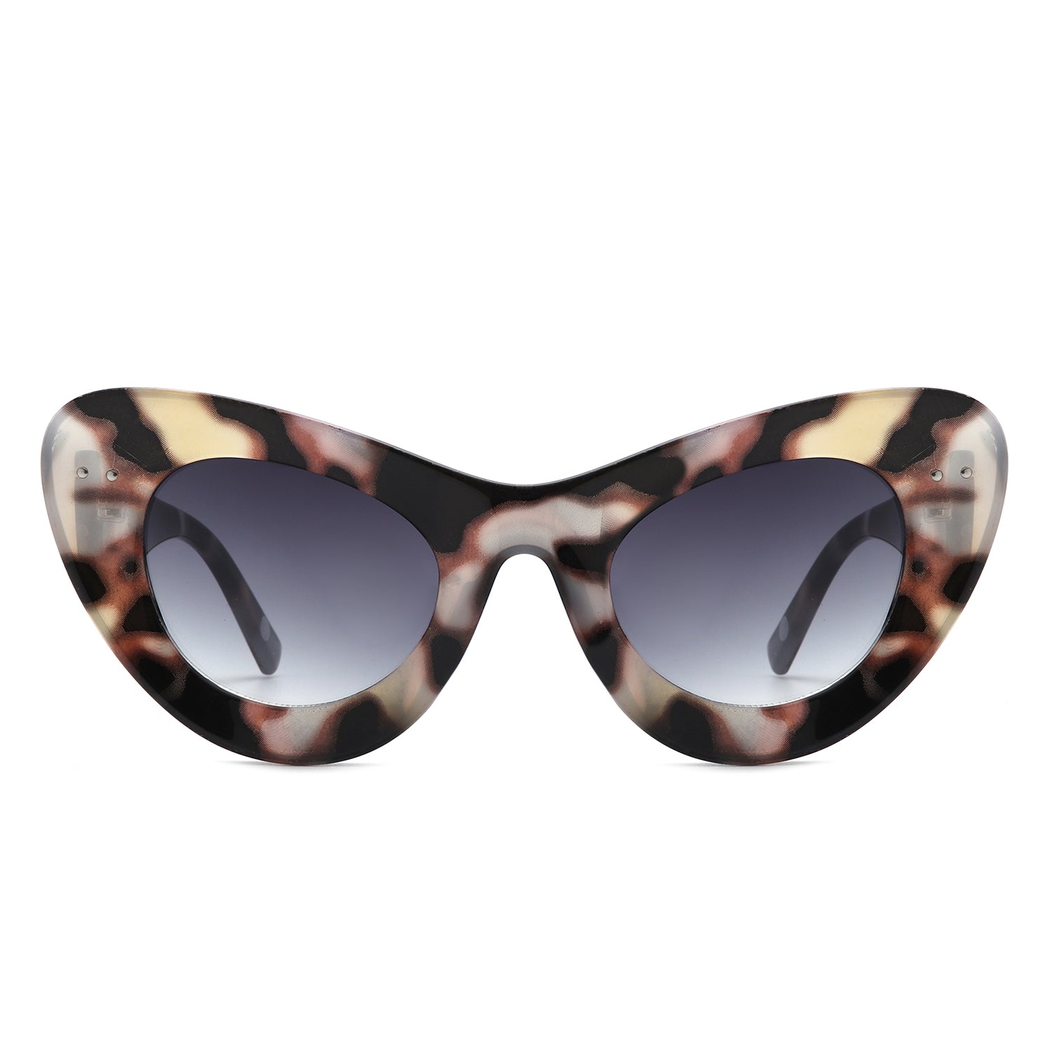 Luminara - Retro Round Cat Eye Women Fashion Sunglasses-4