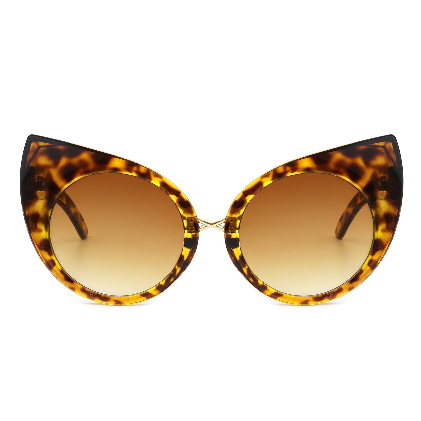 Iridessa - Women Mod Retro High Pointed Oversize Fashion Cat Eye Sunglasses-4