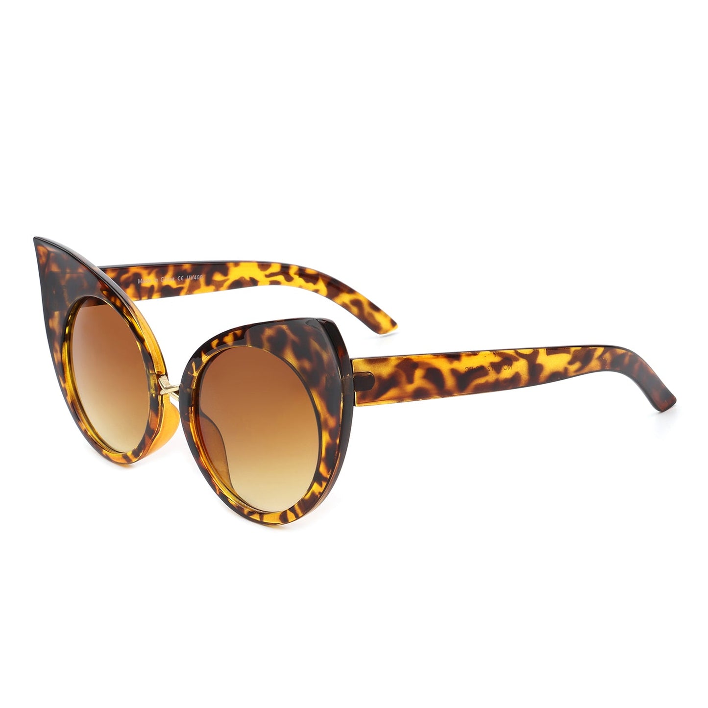 Iridessa - Women Mod Retro High Pointed Oversize Fashion Cat Eye Sunglasses-5