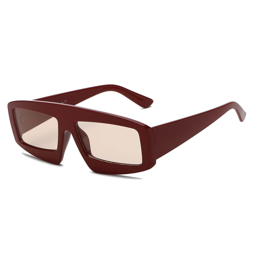 COHOES | Women Bold Retro Vintage Rectangular Sunglasses-5