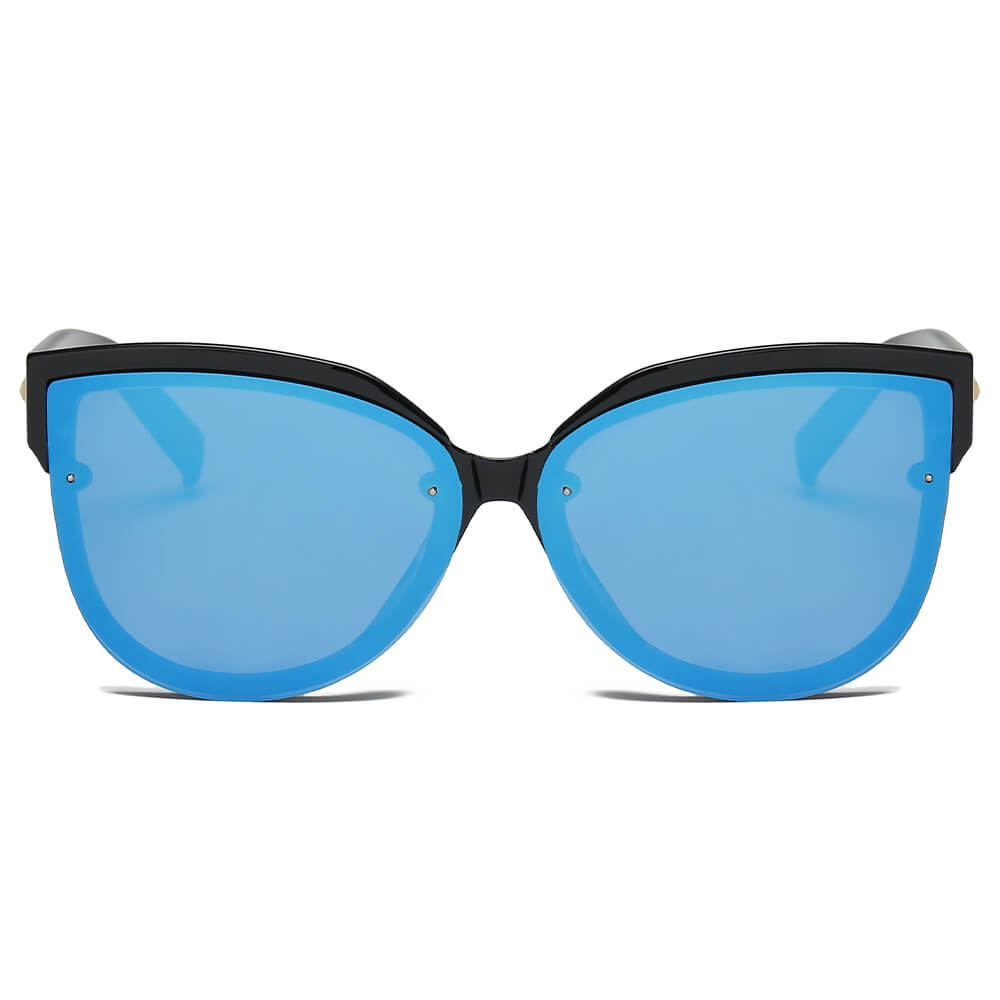LENOIR | Women Oversized Mirrored Cat Eye Sunglasses-1