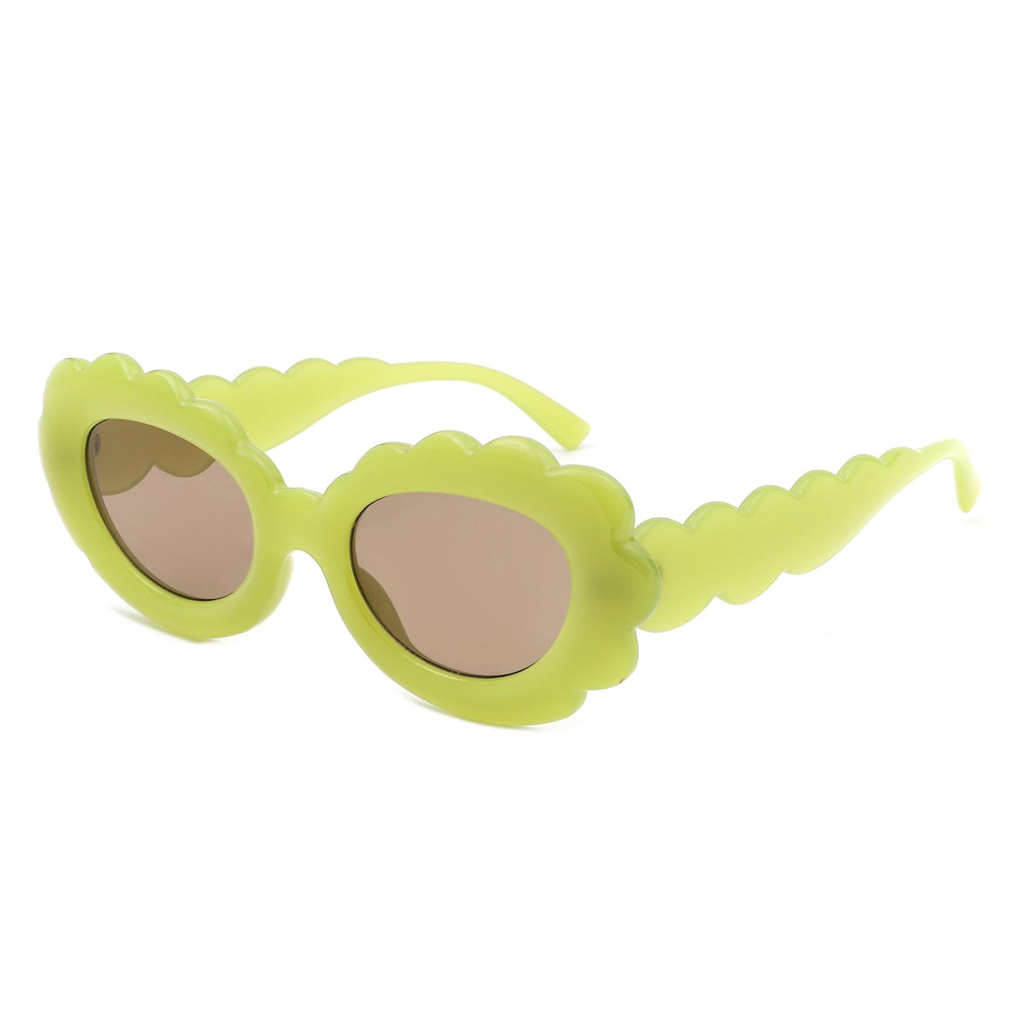 Vaelor - Women Round Cloud Tinted Fashion Oval Sunglasses-6