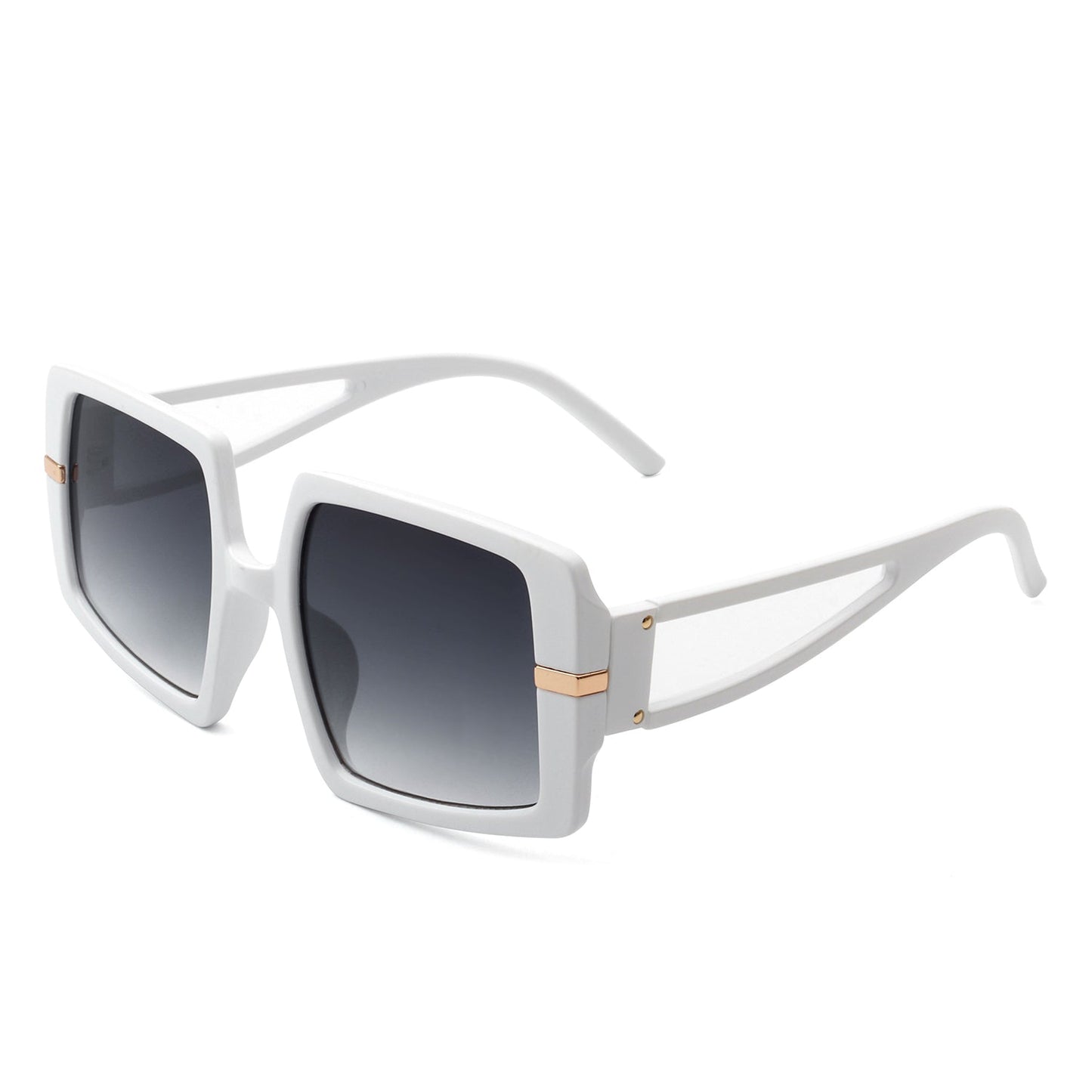 Jasmoria - Oversize Square Geometric Irregular Flat Top Women Sunglasses-5
