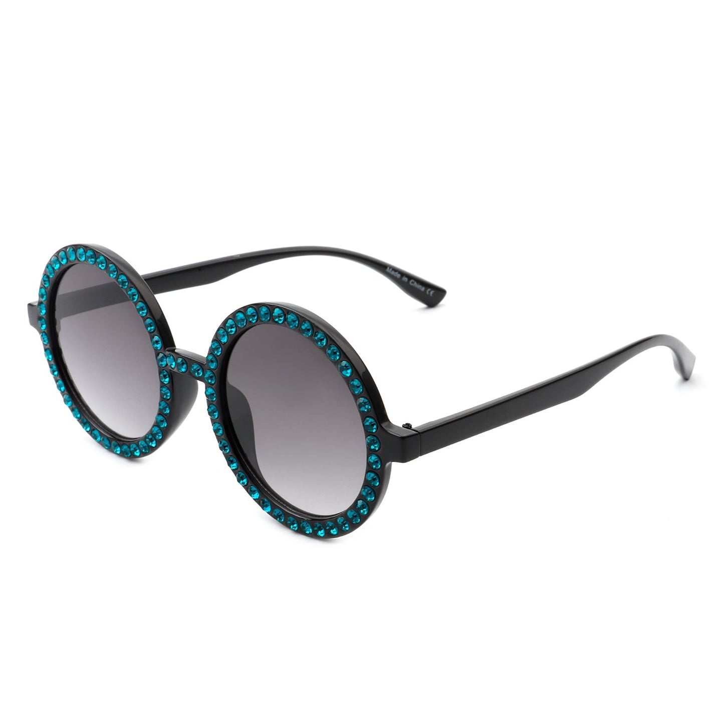 Dreamwey - Round Fashion Rhinestone Circle Oversize Women Sunglasses-6
