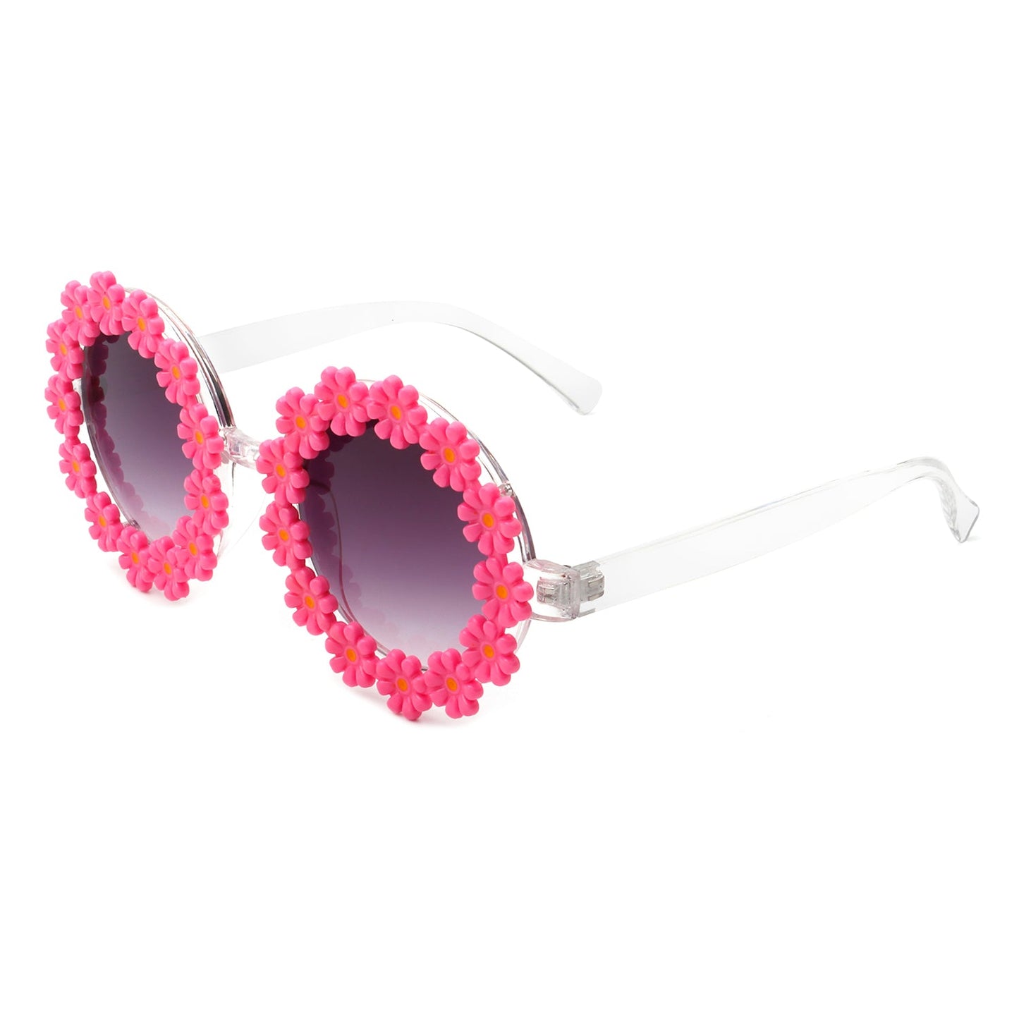 Ysabelia - Round Daisy Flower Shape Circle Party Floral Women Sunglasses-6
