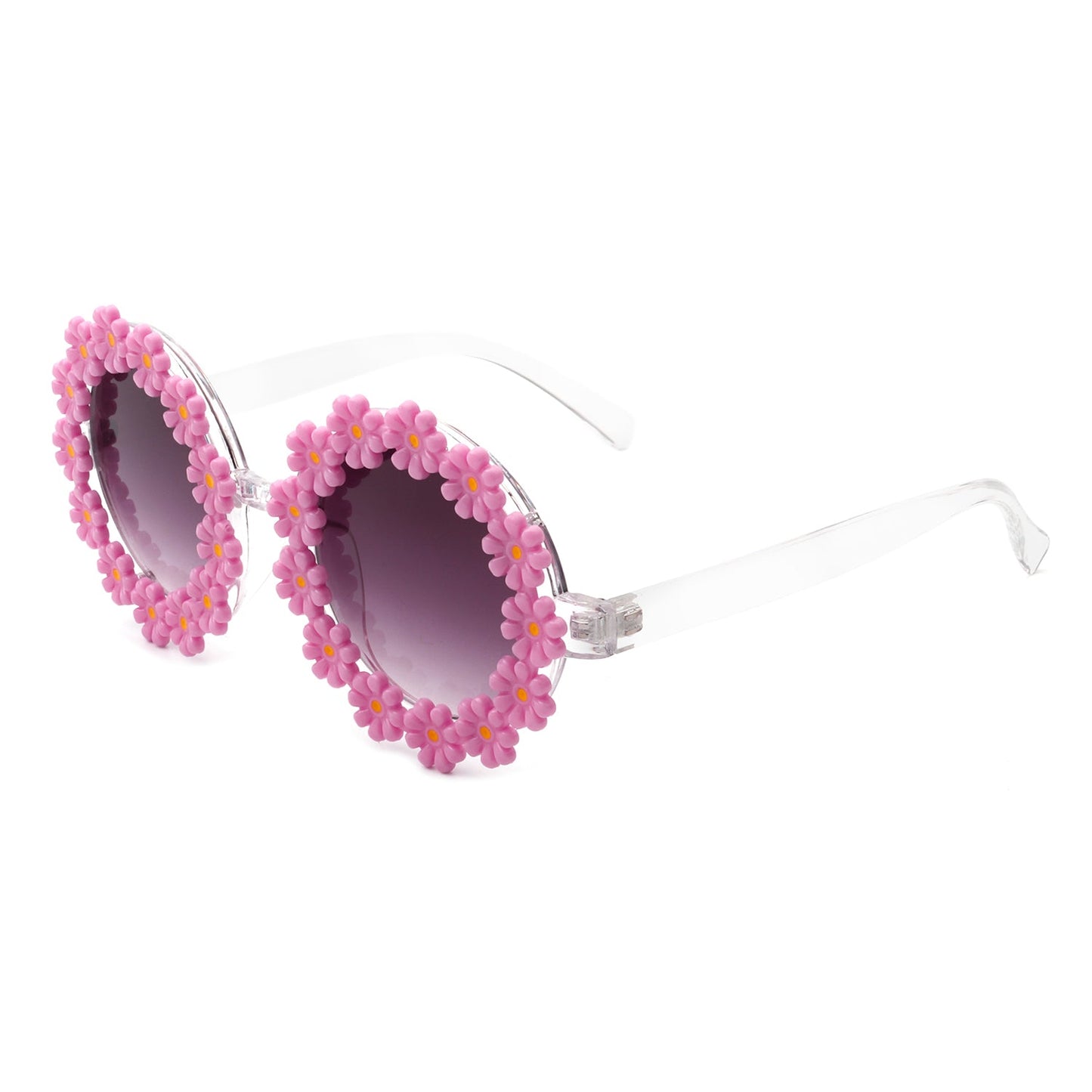 Ysabelia - Round Daisy Flower Shape Circle Party Floral Women Sunglasses-7