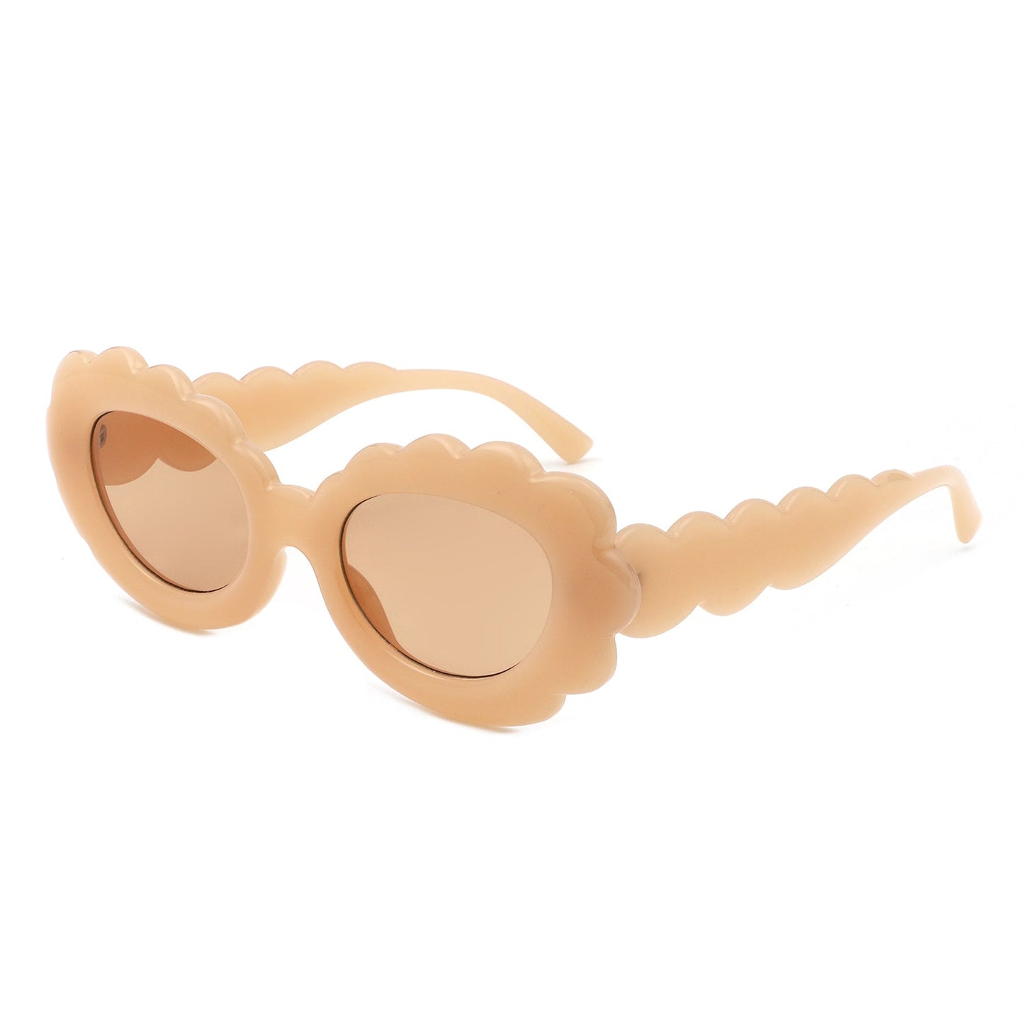 Vaelor - Women Round Cloud Tinted Fashion Oval Sunglasses-7