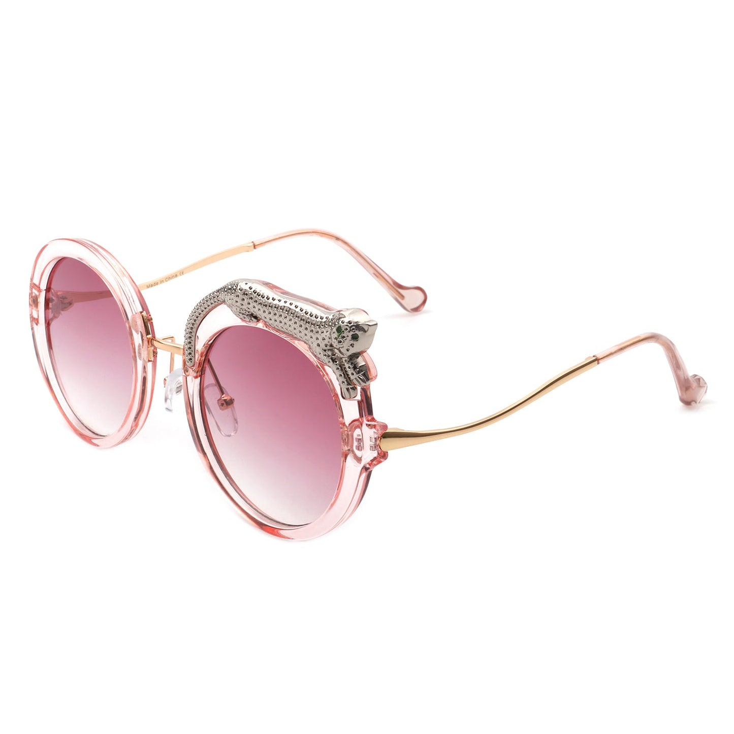Yellowze - Women Circle Oversize Fashion Round Sunglasses W/ Leopard Design-7