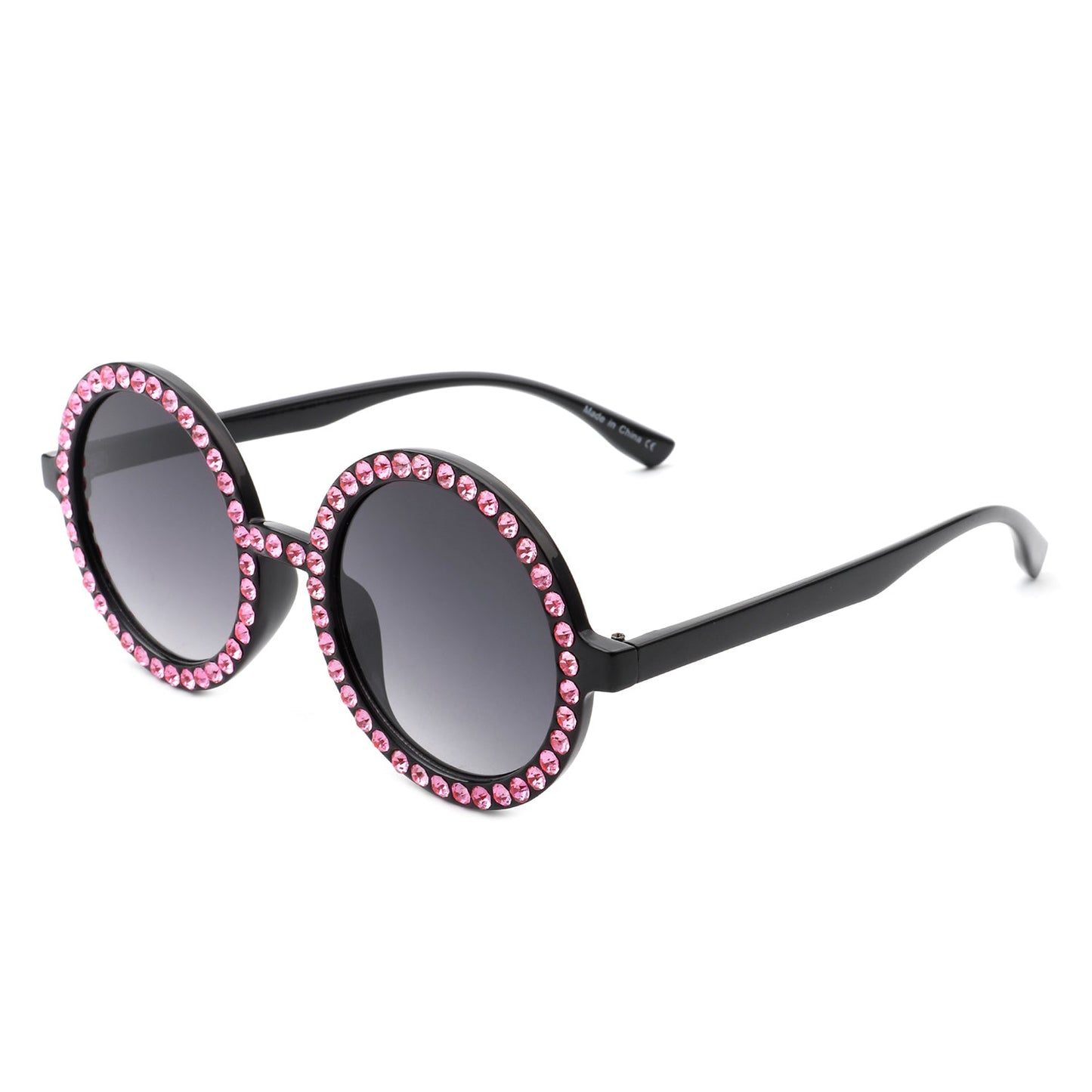Dreamwey - Round Fashion Rhinestone Circle Oversize Women Sunglasses-7
