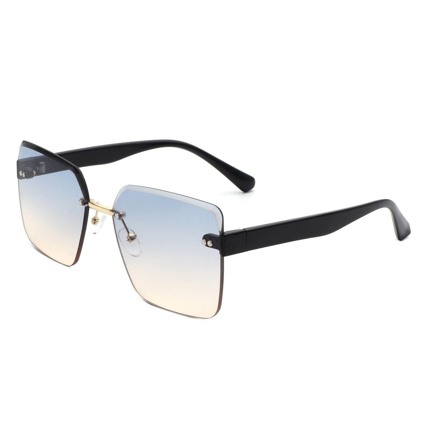 Aspos - Square Rimless Fashion Tinted Women Sunglasses-4