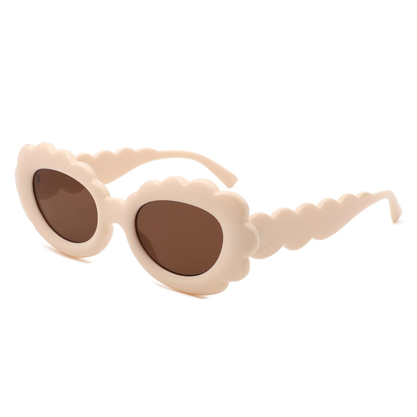 Vaelor - Women Round Cloud Tinted Fashion Oval Sunglasses-8