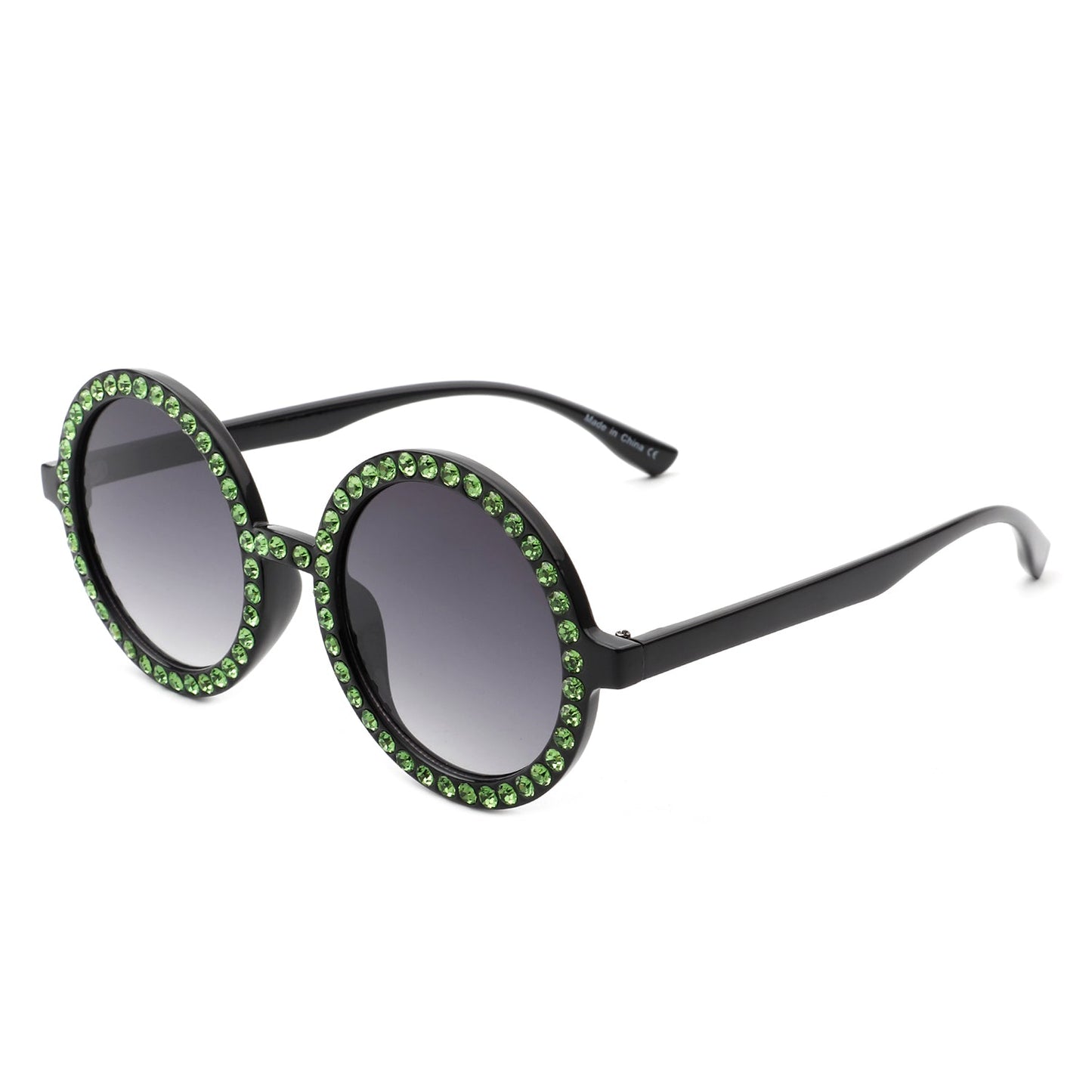 Dreamwey - Round Fashion Rhinestone Circle Oversize Women Sunglasses-8