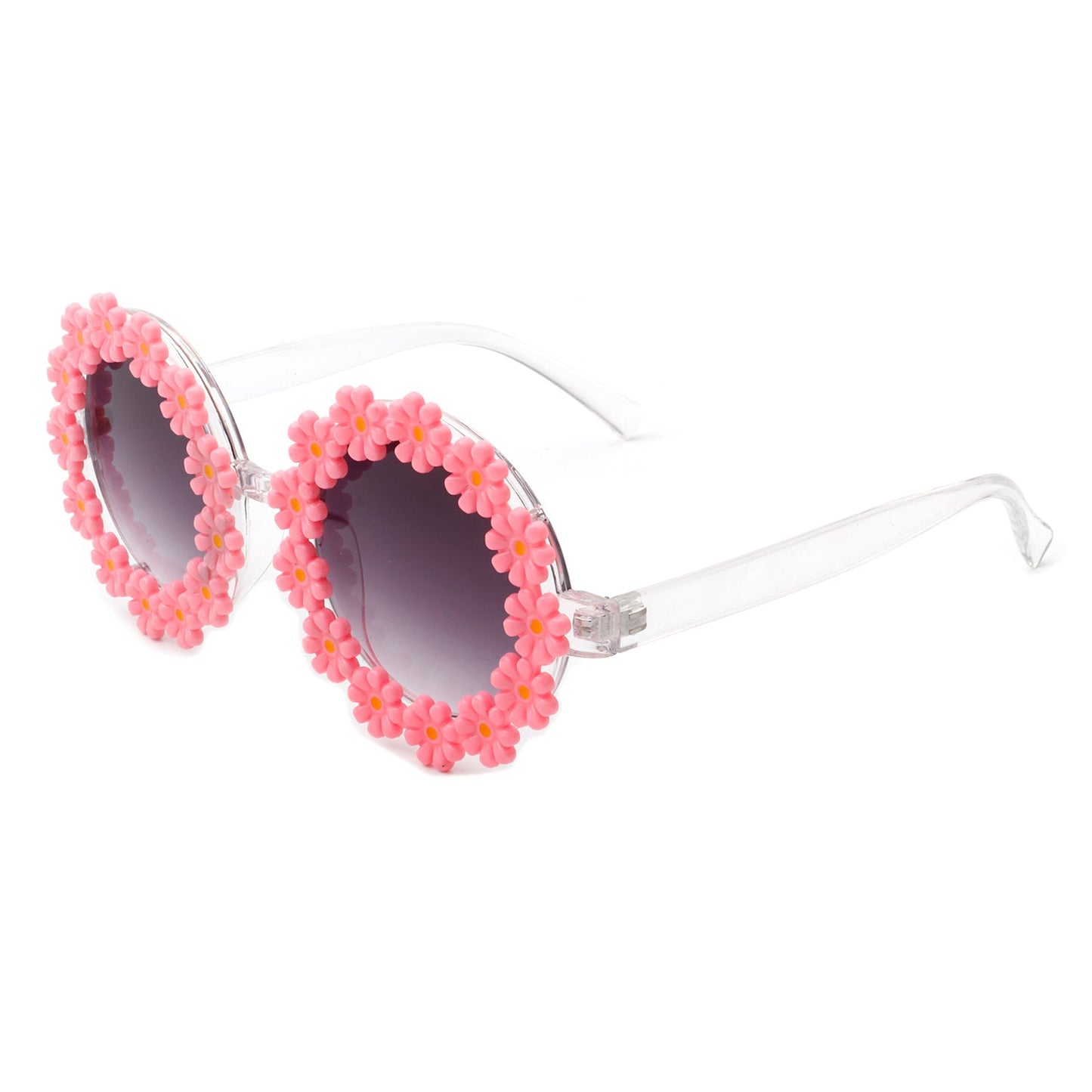 Ysabelia - Round Daisy Flower Shape Circle Party Floral Women Sunglasses-8
