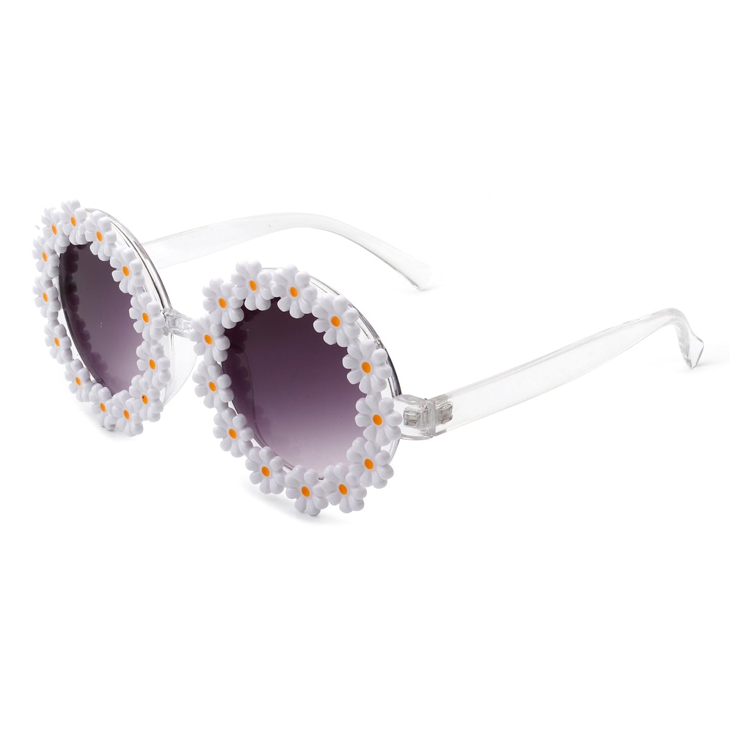 Ysabelia - Round Daisy Flower Shape Circle Party Floral Women Sunglasses-9